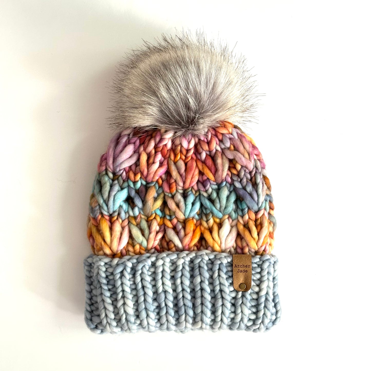 Snowplow Beanie - Blue/Autumn Leaves