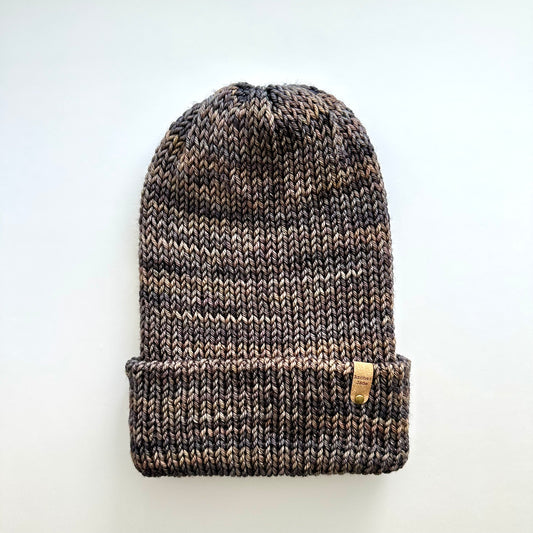 Double Knit Beanie - Grey/Brown