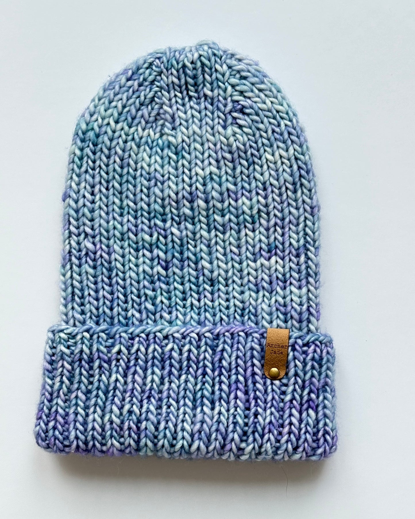 Ribbed Beanie -Blue/Purple