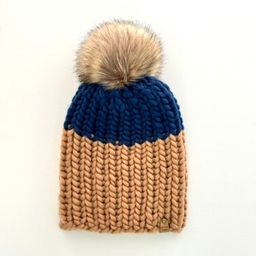 Child Colour Block - Camel/Navy