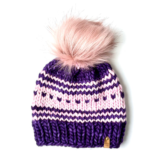 Child Cozy Cabin Beanie - Purple & Pink