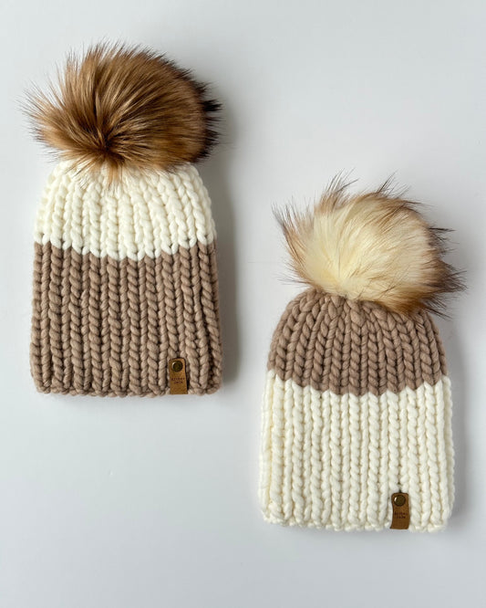 Child Colour Block - Camel/Cream